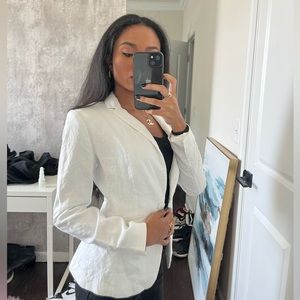 White Linen Blazer